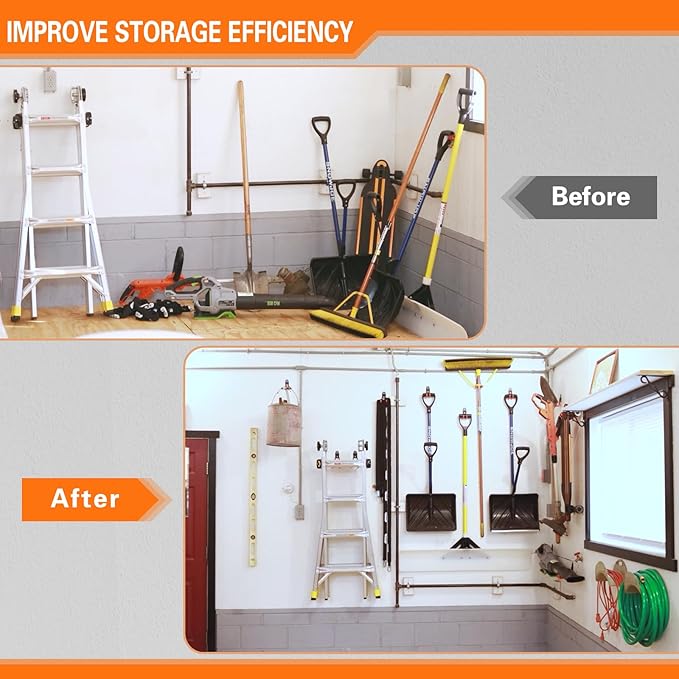 HUPBIPY 18 Pack Garage Hooks Heavy Duty Utility Steel with Anti-Slip Coating Wall Mount Storage Organizer for Hanging Power and Garden Tools, Ladders, Hose, Bikes, Ropes, Bulk Items, and More