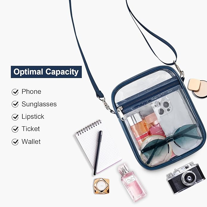 USPECLARE Clear Purse Stadium Transparent Messenger Bag Stadium Approved for Men and Women Clear CrossBody Bag
