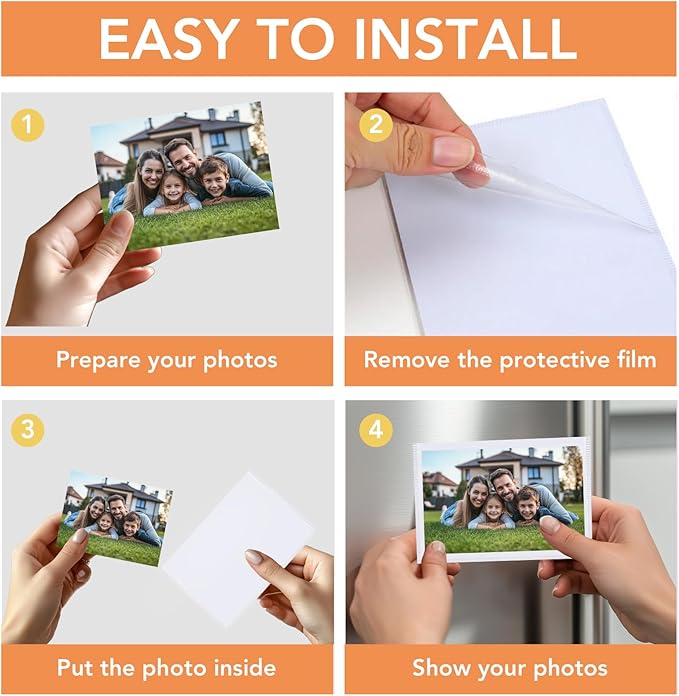 Magnetic Picture Frame, 30 Pcs Magnetic Picture Frames for Refrigerator 4x6, Magnetic Photo Frames with White Border, Refrigerator Magnets for Pictures Suitable Home, School, Office (white, 4x6-30pcs)