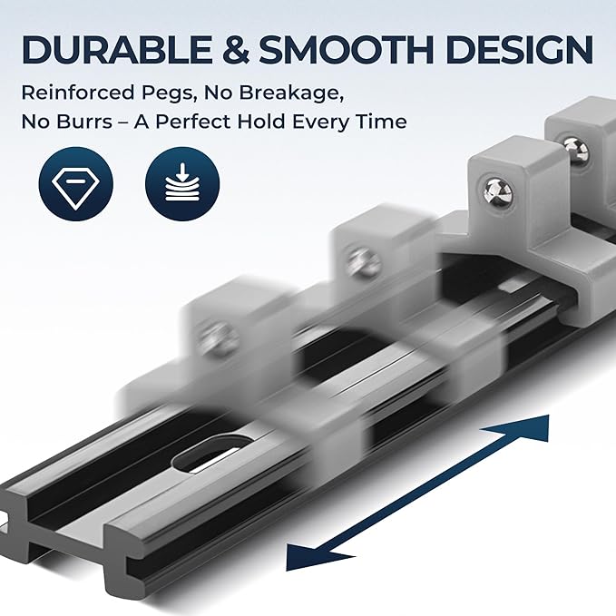 9-Piece Socket Organizer Set - 1/4-Inch x 48 Clips, 3/8-Inch x 45 Clips, 1/2-Inch x 36 Clips, Heavy Duty ABS Socket Holder, Premium Quality Socket Clip Rail Holder for Tool Box Drawer