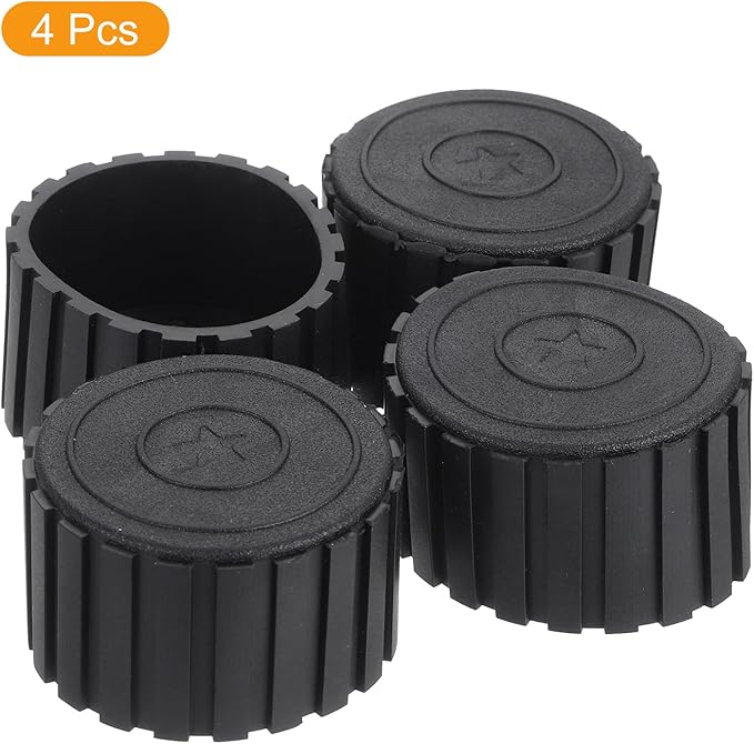 uxcell 4Pcs Chair Leg Tips Caps, 1-7/8" PVC Non-Slip Feet End Caps Cover, Round Chair Leg Floor Protectors for Furniture, Black