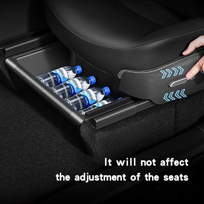 Tesla Model Y Under Seat Storage Box Organizer 2 Pack Hidden Tray Underseat Bins with Lid Fit Tesla Model Y 2020-2024 Model Y Accessories