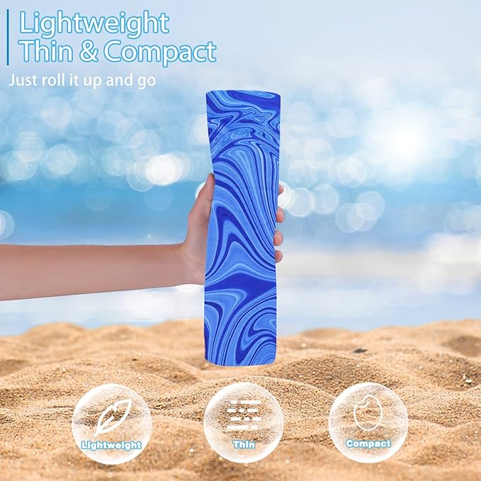 TwoYek 2 Pack Microfiber Thin Beach Towel Lightweight 71x32 Oversized Extra Large Sand Free Towels Quick Dry for Travel Pool Yoga Gym Sports Beach Accessories Vacation Essential Gift
