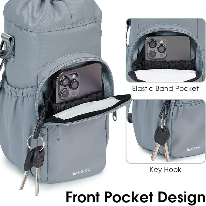 sportsnew Water Bottle Holder with Strap 32oz 40oz Insulated Water Bottle Carrier Sling Bag with Phone Pocket Crossbody