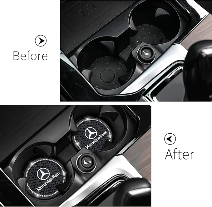 Car Cup Holder Coaster for MercedesBenz Recessed Silicone Cupholder Coaster Interior Accessories 2.75IN 2Pack