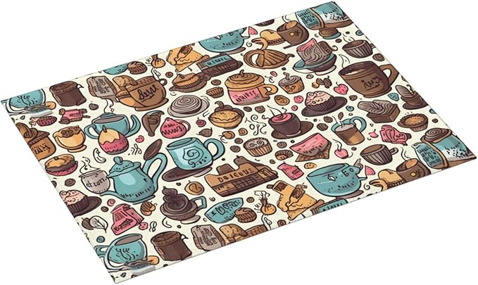 Coffee Cups Dish Drying Mat for Kitchen Counter Decor 18x24 Inch Floral Absorbent Reversible Microfiber Dish Drying Pad Flower Dish Drainer Rack Mats for Coffee Bar