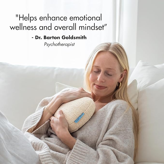 Quiet Mind Weighted Pillow for Adults 6 Lbs - Get Better Sleep - Sustainably Made and Chemical Free - Machine Washable (Small, Cashew)