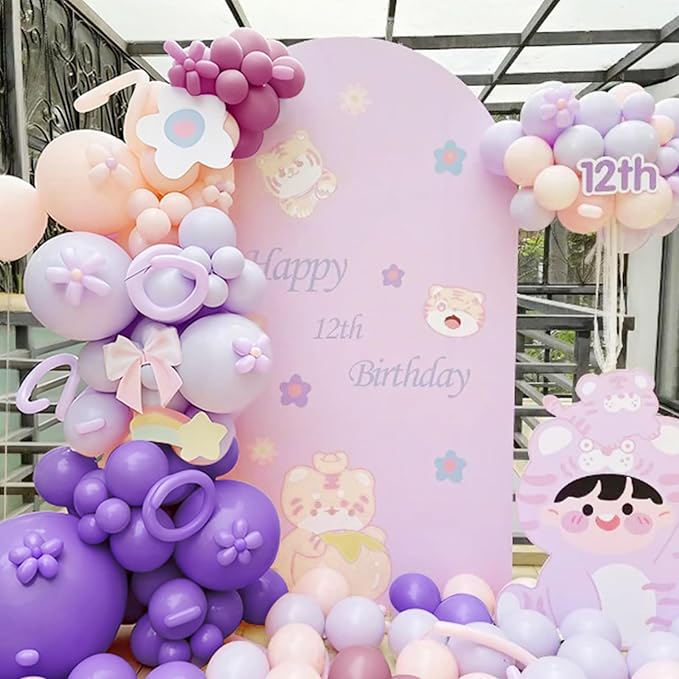 MEBAY Dusty Purple Balloon Garland Kit, 166Pcs Pastel Lavender and Macaron Orange Balloons for Girls Women Princess Wedding Baby Shower Birthday Party Decorations Supplies
