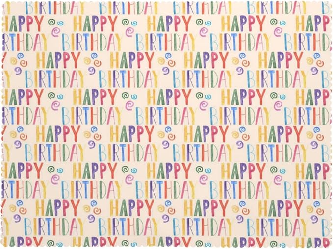 VIMPEYDON Happy Birthday Colorful Table Cloth for Dining Tables, Reusable Watercolor Happy Birthday Tablecloths Holiday Beige Tabletop Decoration Rectangle Table Cover for Kitchen, Party, Picnic, 54x72In
