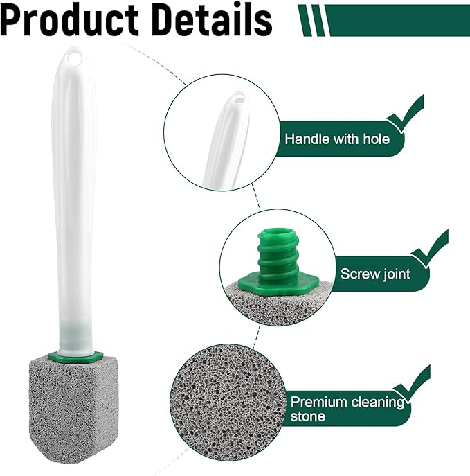 Pumice Stone Toilet Bowl Cleaner With Long Handle Pumice Stone Toilet Cleaner Rust and Grease Stain Clean Suitable for Toilets Bathroom Sink,BBQ 2 Wand+ 10 Pack Pumice Stones