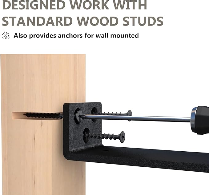 6-Pack 4 Inch Floating Shelf Brackets, Heavy Duty Hidden Shelves Bracket for Small Shelf, Kitchen Shelf, Nursery Shelf, Black Powder Coated Steel