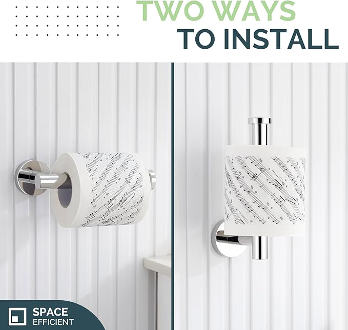 Toilet Paper Holder Polished Chrome, Angle Simple SUS304 Stainless Steel Bathroom Toilet Paper Roll Holder Wall Mount