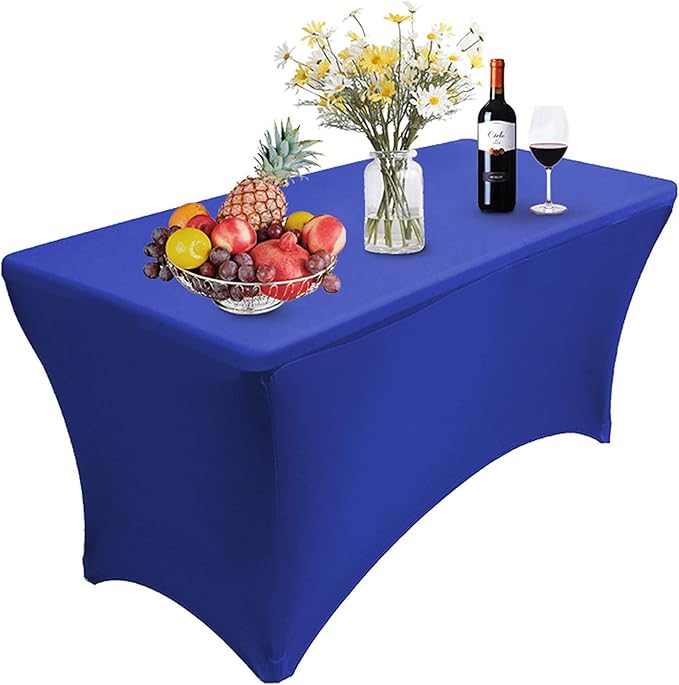 RELIANCER 1 Pack Stretch Spandex Table Covers for Rectangular Tables, 8FT Elastic Fitted Tablecloth, Universal Rectangular Table Cloth Protector for Outdoor Party, Wedding, Bar, Birthday, Banquet, Events