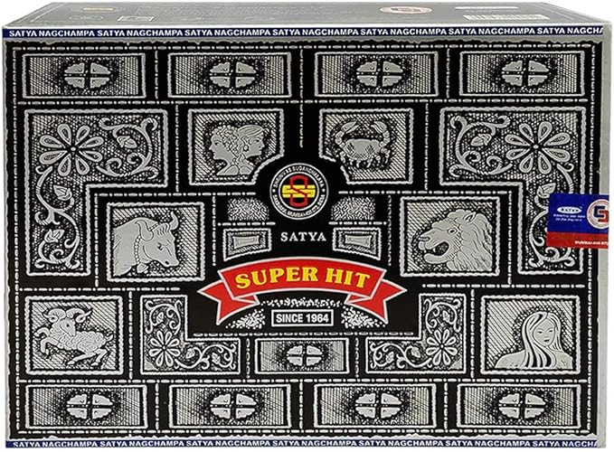 Super Hit Incense Sticks 40g and Holder Bundle - Pack of 12 (Approx 480 Sticks)