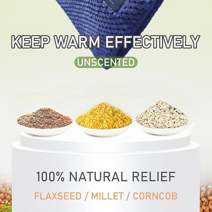 UNCN Wide Microwave Heating pad with Washable Cover 9.5 x 16in Microwavable Hot Pad for Neck Shoulder, Cramps, Back Cordless Warm Compress Weighted Moist Heat Pack for Aches, Unscented