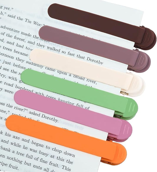 6Pcs Automatic Smart Bookmark, Book Marks for Reading Women Men Kids Book Lovers, Silicone Auto Book Mark Bookmarks for Reading, Unique Book Marker Bookmark Clip Page Holder Accessories