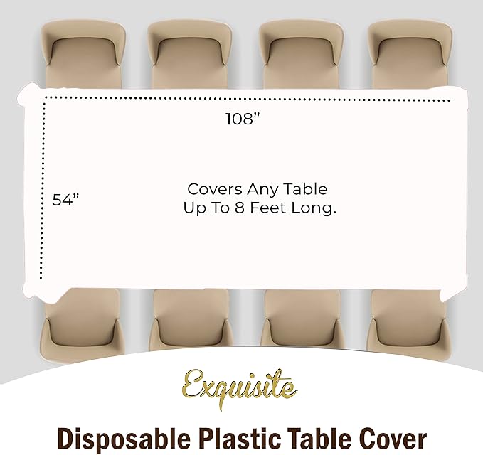 Party Solids Pack Of 12 - Premium Plastic Tablecloth 54 Inch x 108 Inch Rectangle Table Cover - Checkered