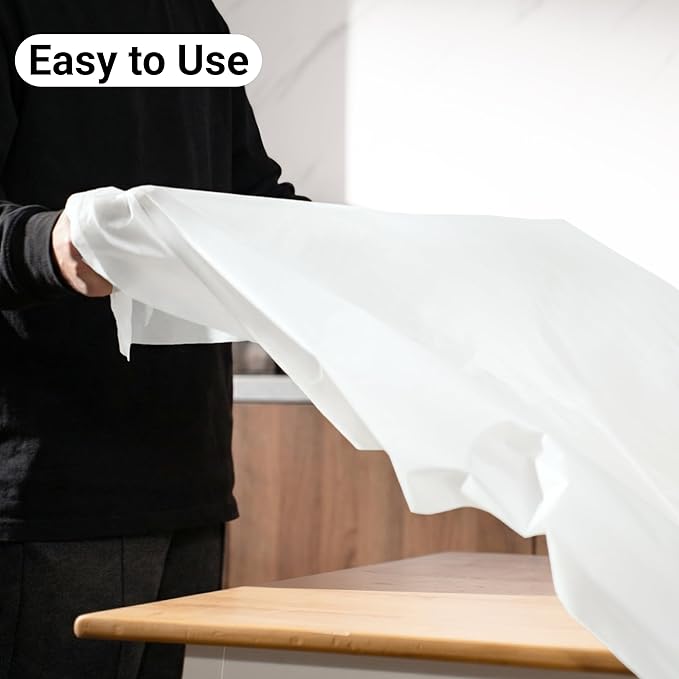 Auros Premium Plastic Tablecloths 10 Pack, 84'' Round Disposable Table Covers, Thick & Durable, Waterproof & Spill-Proof, Easy Cleanup for Parties, Wedding, Picnic, Pure White