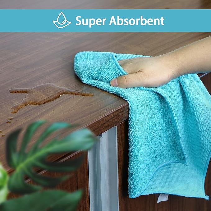 HOMEXCEL Microfiber Cleaning Cloth, 400 Pack Cleaning Towels for Kitchen, Lint Free, Scratch-Free, Highly Absorbent, and Reusable Cleaning Rags for House, Window and Glass, Cars, 11.5 X11.5 inch
