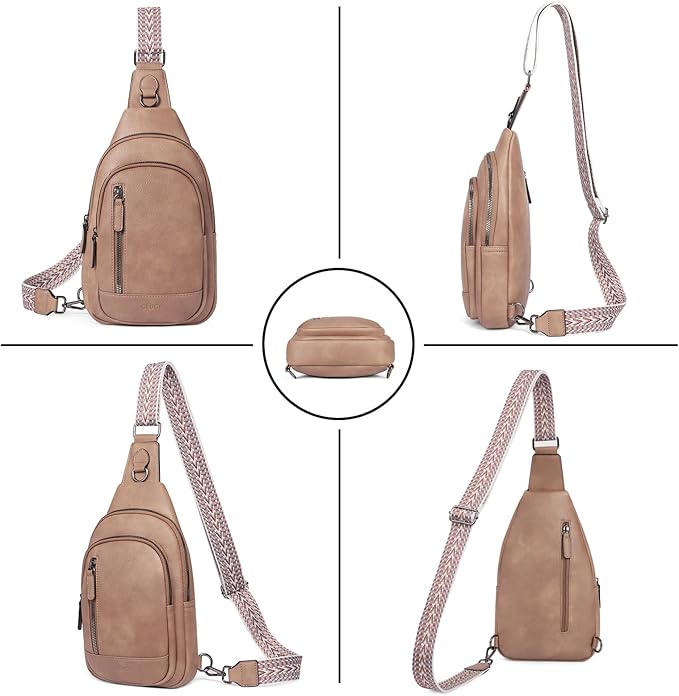 CLUCI Crossbody Bags for Women Men, Leather Sling Bag Cross Body Backpack for Woman Gifts for Women Birthday Unique