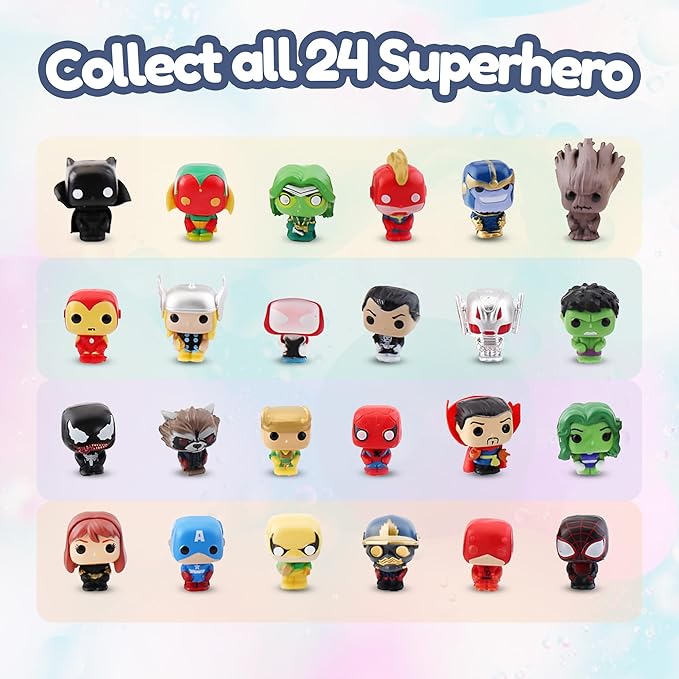 EvolutionUSA Black Epic Superhero Bath Bombs for Kids, 6 Super Hero Bath Bombs with Toy Inside, Lush Childrens Bathbombs, Organic Bathbomb with Surprise Inside, Fizzy Fun Superhero Bath Balls