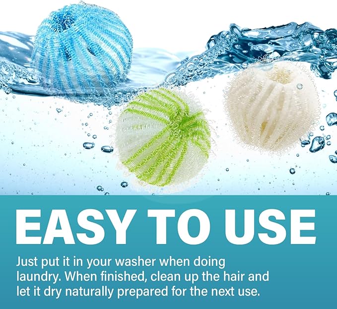 12Pcs Pet Hair Remover for Laundry, Effectively Removes Pet Hair from Bedding and Clothes,Reusable Washing Machine Hair Catcher