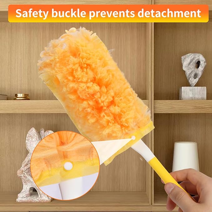 360° Heavy Duty Duster Refills for Swiffer Dusters, Multi-Surface Larger Size Duster with 4X Microfibers, Disposable Duster Refills Kit for Cleaning, Unscented, 36 Pack & 1 Handle