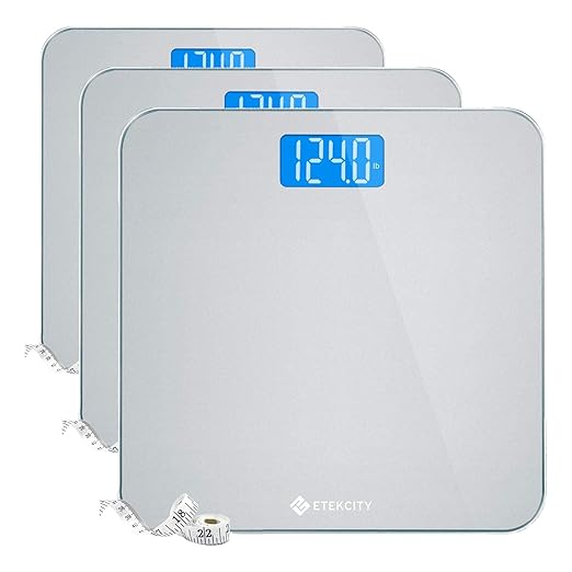 Etekcity Scale for Body Weight, Digital Bathroom Weighing Machine for People, Large and Easy-to-Read Backlight Display, Accurate with High Precision Measurements, Durable Tempered Glass, 400 lbs