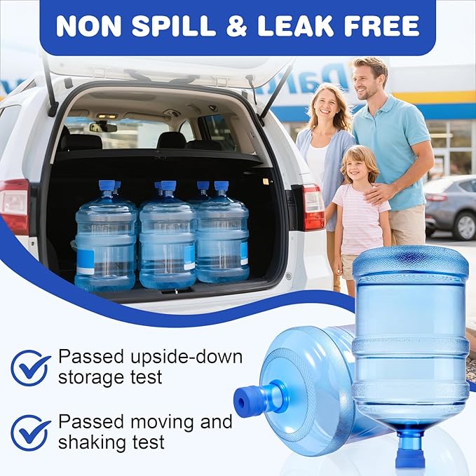 5 Gallon Water Jug Cap,Silicone Reusable Replacement Cap, Non Spill Bottle Caps for 55mm Bottle Water Dispenser Caps