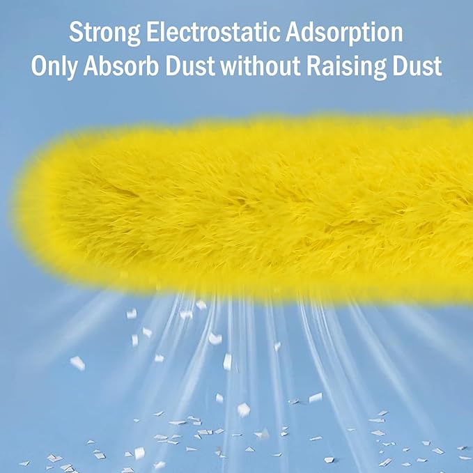Dymoll Cobweb Duster with Extension Pole, 110" Microfiber Feather Duster Kit with Bendable Washable Heads, Spider Web Brush, Dusters for Cleaning Ceiling Fan, High Ceiling, Blinds, Furniture & Cars