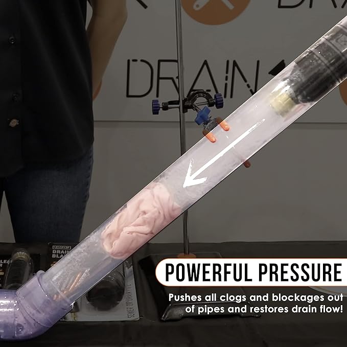 DrainX Hydro Pressure Drain Cleaning Bladder Pro - Fits 4" to 6" Drain Pipes - Unclogs Stubborn Blockages in Bathroom Sinks, Shower Drains, Bathtubs, Plumbing Pipes
