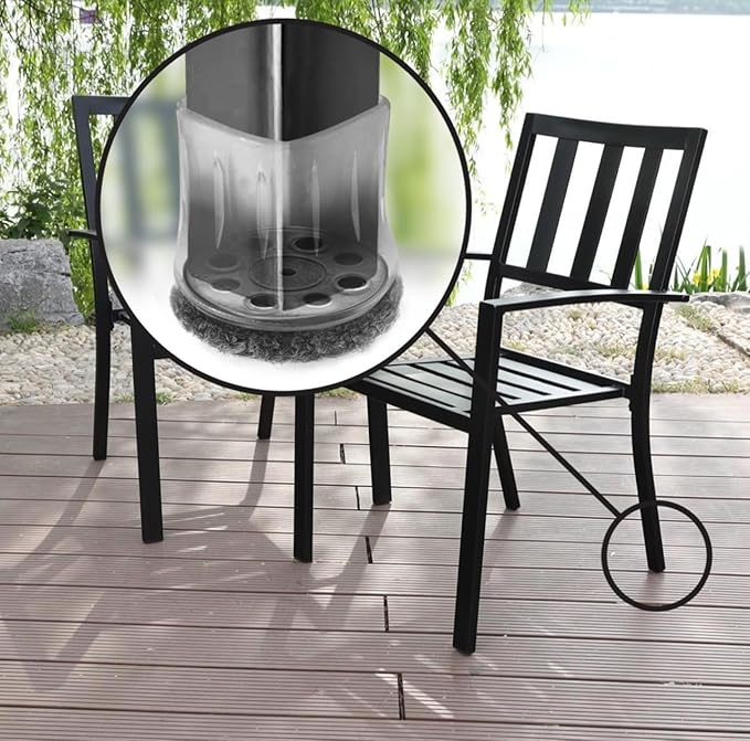 Slipstick GorillaOutdoor Berber Furniture Feet Pads with Clear Sleeve Sock (8 Pack) Outdoor Furniture Sliders for Round & Square Legs, Large