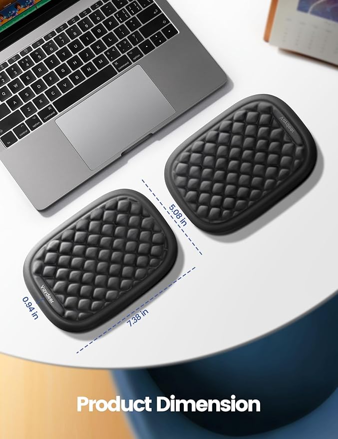 [Upgraded Larger and Thicker]Vaydeer Elbow Rest Pad, Desk Wrist Rest Memory Foam Armrest, Ergonomic Mouse Cushion Support, Wrist Pain Relief for Computer Laptop Working Typing Gaming Office Black Blue