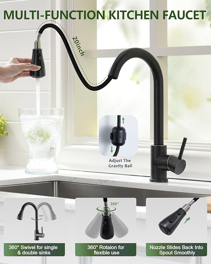 Kitchen Faucets with Pull Down Sprayer, Bar Sink Faucets, Touch On Kitchen Sink Faucets, Touchless Kitchen Sink Faucets