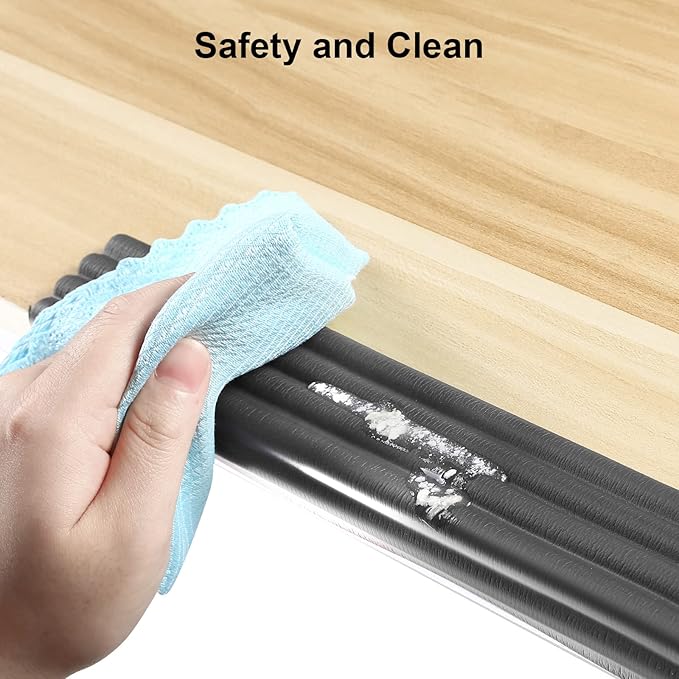 Dovesail Upgrade Baby Proofing Edge Corner Protector, 16.4ft Edge Guards Padding with 3M Adhesive, Extra-Wide Soft Rubber Foam Padding, Furniture,Sharp Edge Safety Corner Edge Bumper Guard-Black