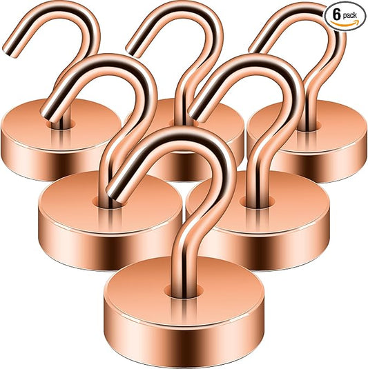 Neosmuk Magnetic Hooks, Cruise Ship Essentials, 40lb+ Heavy Duty Magnetic Hooks for Cruise Cabins, Refrigerator, Grill, Hanging, and Travel | Extra Strong Must-Haves Magnet Hook,Bronze