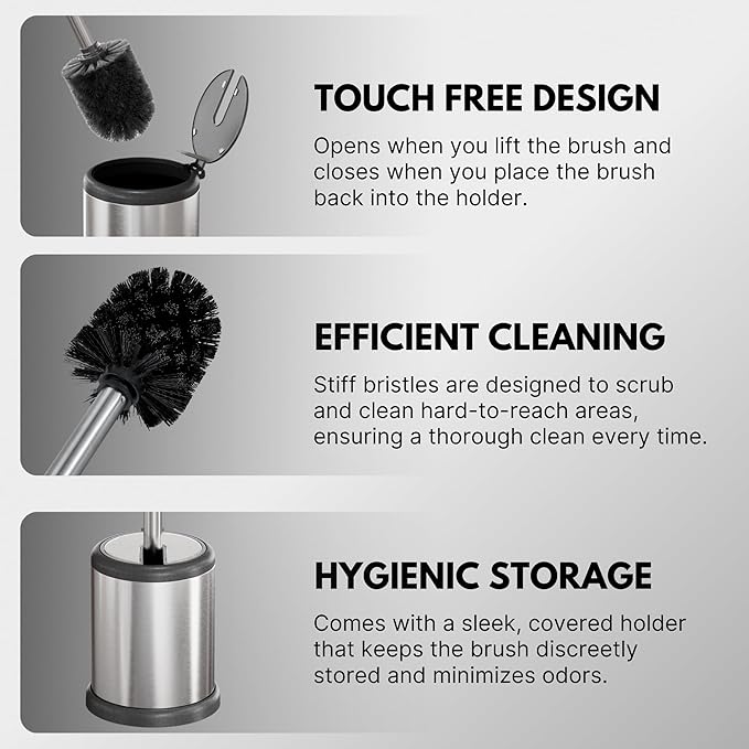 ToiletTree Products Deluxe Toilet Brush with Lid, 3 Pack