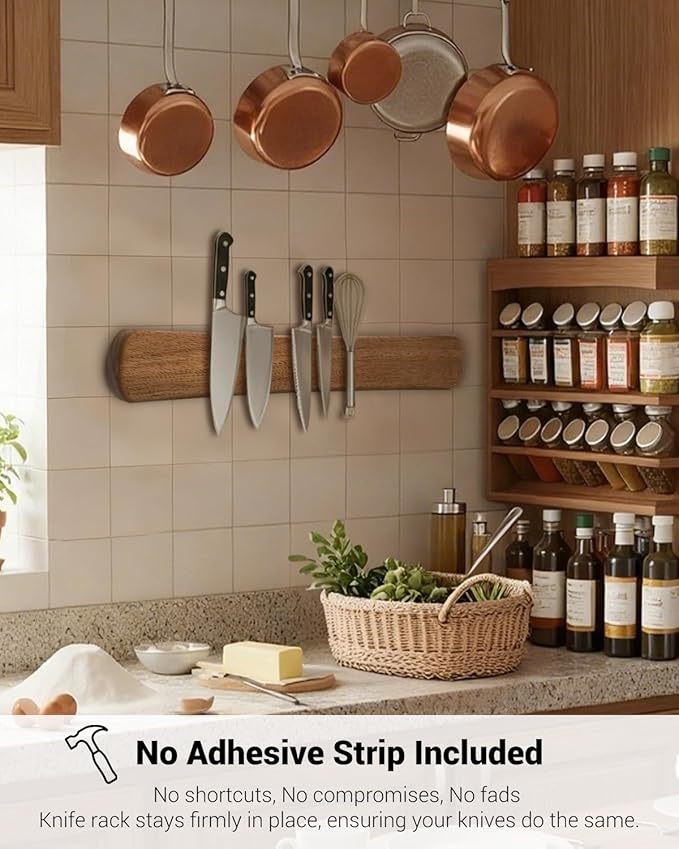 Magnetic Knife Holder for Wall, 12 Inch Wood Strong Magnetic Knife Strip, Small Kitchen Storage Space Savers, Rv Apartment Farmhouse Accessories Organizer, Housewarming Gifts for New Home