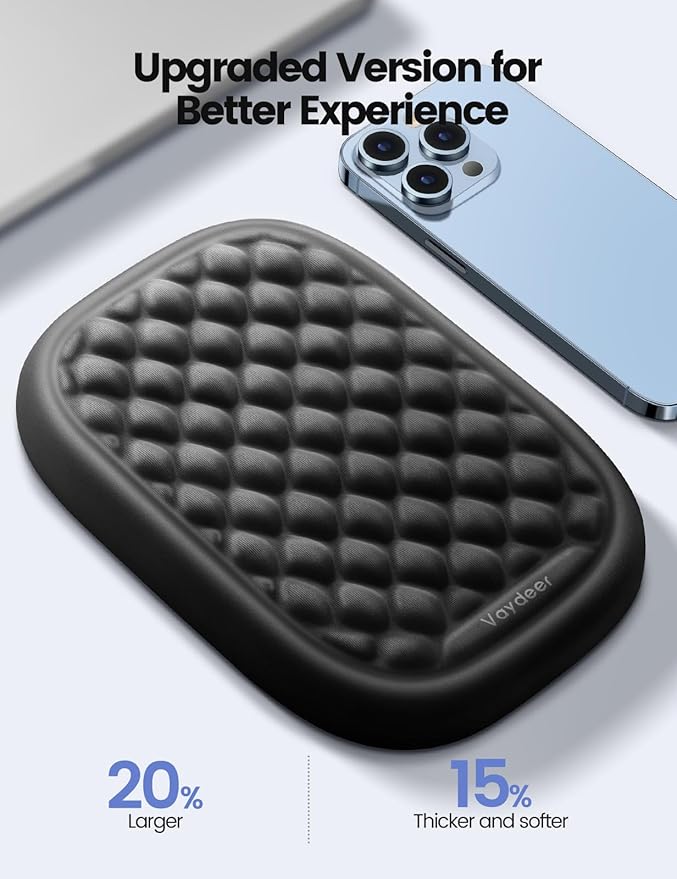 [Upgraded Larger and Thicker]Vaydeer Elbow Rest Pad, Desk Wrist Rest Memory Foam Armrest, Ergonomic Mouse Cushion Support, Wrist Pain Relief for Computer Laptop Working Typing Gaming Office Black Blue