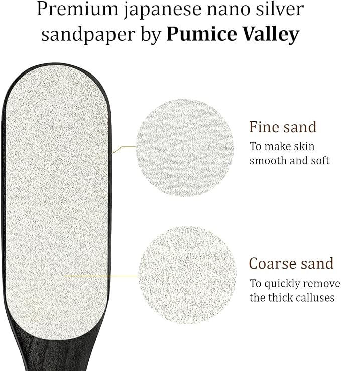 Pumice Stone Foot Scrubber - Pedicure Foot File with Handle for Dry Dead Skin - Callus Remover for Feet - Foot Scraper - Exfoliating Brush for Heels, Elbows, Hands
