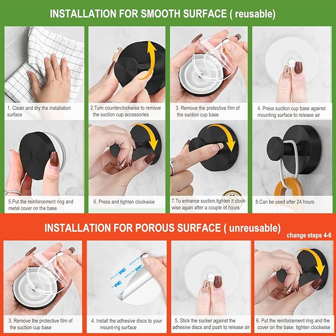 ZESLMG Bronze Suction Cup Hooks for Glass Window, Shower Hook for Inside Shower, Removable Towel Hooks for Bathroom Kitchen Wall Glass Door, Wreaths Loofah Suction Hook for Hanging, 4 Pack