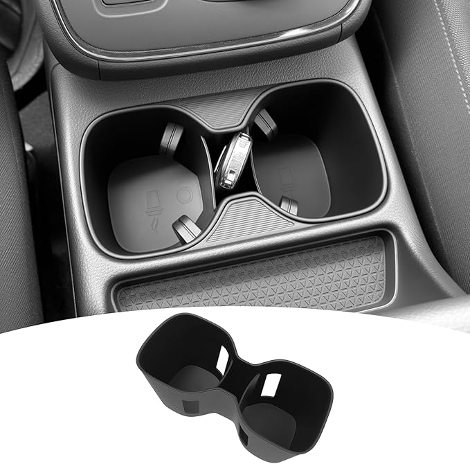 Cup Holder for 2023-2025 Honda CRV Center Console Cup Holder Insert TPE Cupholder Coaster Liner for 2023 2024 2025 CR-V Interior Accessories Black