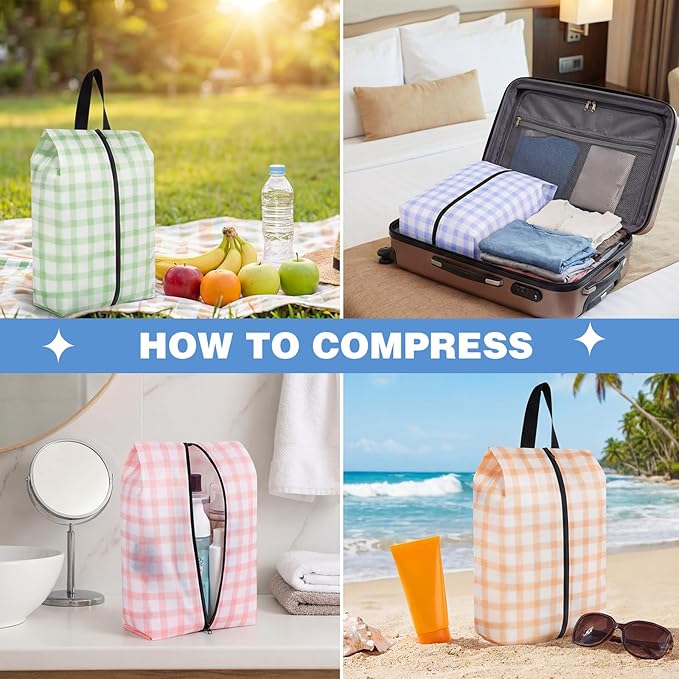 Bulyoou 6 Pcs Travel Shoe Bags with Zipper Portable Suitcase Shoe Organizer Packing for Men Women Nylon Multicolor(L,Fresh Color)
