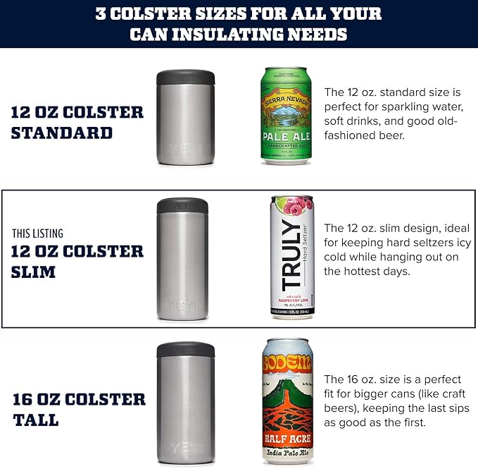 YETI Rambler 12 oz. Colster Slim Can Insulator for the Slim Hard Seltzer Cans, Black