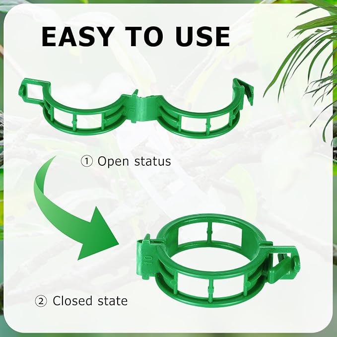 HFXXAD 400PCS Plant Support Clips, Tomato Clips, Plastic Garden Clips, Vine Clips for Tomato Cucumber Flower Squash Vine, 1.2” Inner Diameter, Prevent Tomatoes from Pinching or Falling Off（Green） ﻿