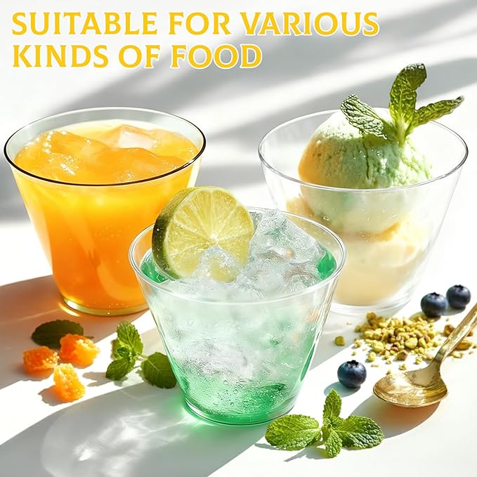 150 Pack Plastic Cups 9 oz Clear Plastic Cups for Cocktail Fancy Disposable Cup for Party Stemless Wine Glasses for Party Wedding Graduation