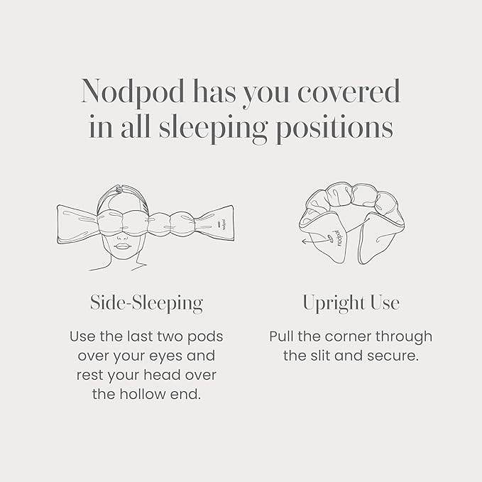 Nodpod Mineralized Silk Gentle Pressure Sleep Mask - Strap-Free, Light-Blocking Design for Sleep, Travel & Relaxation - Weighted Eye Pillow, Machine Washable (Petal)