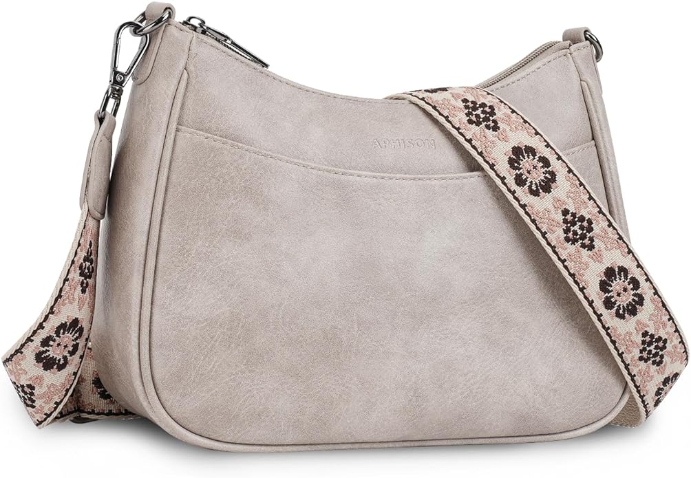 APHISON Trendy Leather Crossbody Purse with Adjustable Strap, Women's Shoulder Handbag