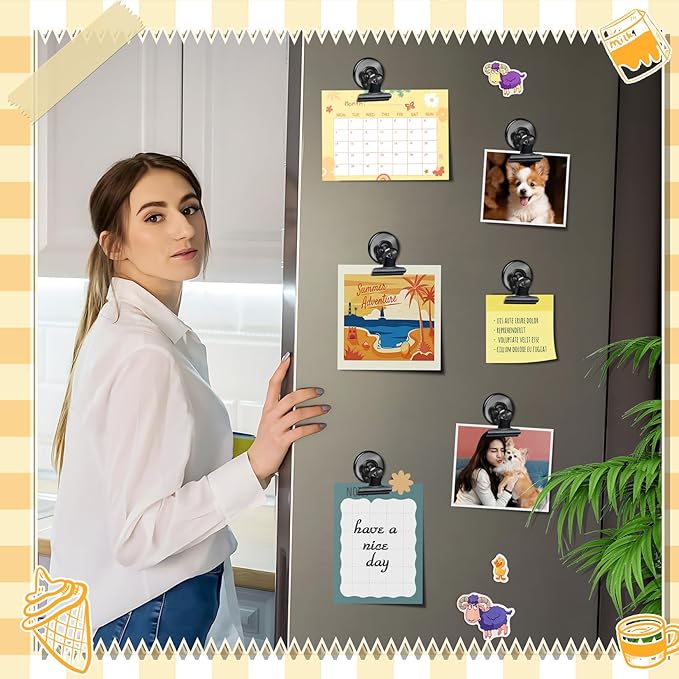 Grtard 500-pack Magnetic Clips Heavy Duty, Black Magnet Clips for Fridge, Refrigerator Magnets, Scratch-Free Magnets with Clip, Strong Magnetic Clip for Whiteboard, Refrigerator, Locker, Classroom