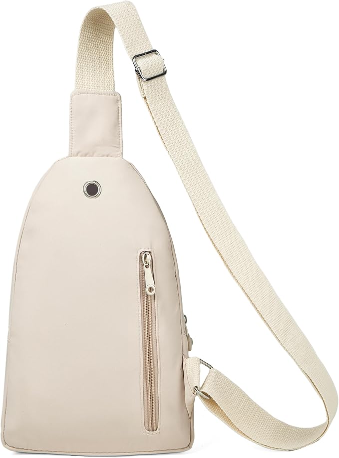 Banelu Sling Bag Small Crossbody Bags for Women Men, Cross Body Bag Sling Backpack for Outdoors Sports Hiking - Beige